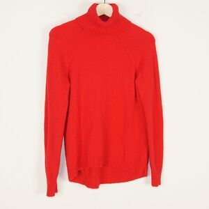 J Crew Turtleneck Super Soft Yarn Red Pullover Sweater Womens Sz XS